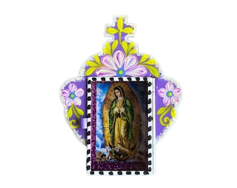 Mexican Tin Nicho, Folk Art Retablo, Mexican shadow box