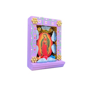 Virgen de Guadalupe nicho, scatola delle ombre messicana, retablo della signora di Guadalupe