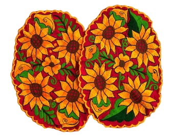 Mexican Embroidered Placemat, Fiesta Table Decor