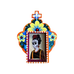 Mexican tin nicho, Mexican folk art, Mexican tin art, Day of the dead art