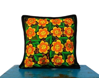 Mexikanskt blommigt broderat örngott, mexikansk heminredning