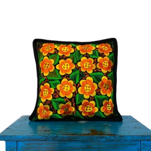 Mexican pillow, Mexican embroidered pillow, Mexican pillow cover, Mexican home decor