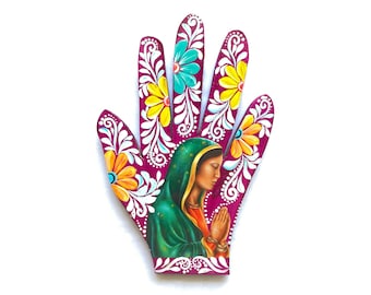 Virgen de Guadalupe, decoración de pared de arte popular mexicano