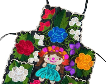 Mexican embroidered apron, Mexican apron