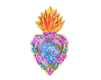 Mexican tin heart, milagro heart, Mexican wall art