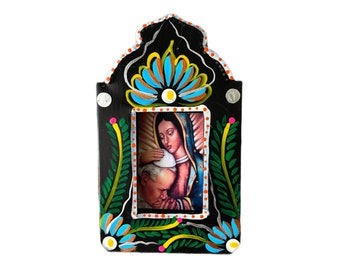 Virgen de Guadalupe nicho, mexican folk art, Mexican tin art