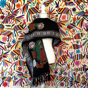 Rebozo Virgen de Guadalupe, rebozo mexicano, bufanda mexicana