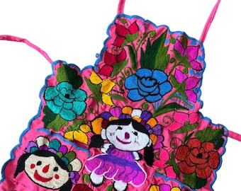 Mexican embroidered apron, Mexican apron, mandil