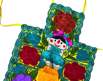 Mexican embroidered apron, Mexican apron