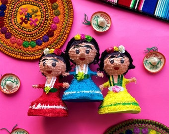 Mini pinata, Frida mini pinata, Fiesta decorations, Mexican party decorations, Set of 2