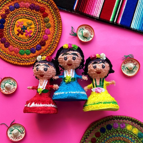 Frida Kahlo Mini Pinata, Fiesta Party Dekoration (2er-Set)