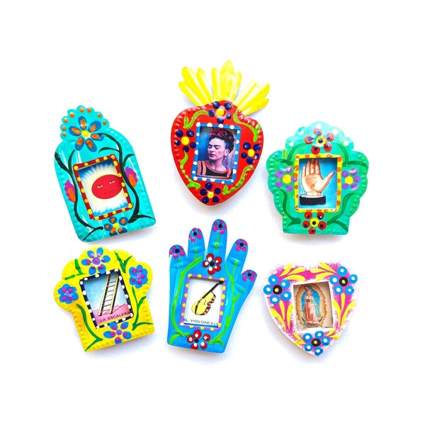 Loteria magnets, Mexican magnets, Mexican tin art