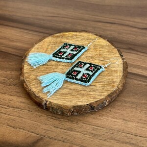 Mexican earrings, huichol earrings, Mexican jewelry