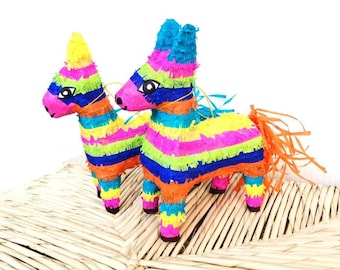 Mini donkey pinata, Pinata favors, Mexican fiesta party, SET OF 2