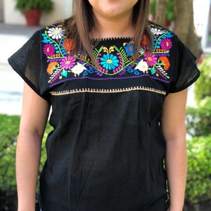 Mexican Embroidered Blouse Mexican Embroidered Top - Etsy