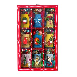 Caja de sombras de lotería, caja de sombras mexicana, arte popular mexicano