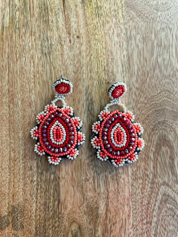 Huichol Earrings Mexican Earrings Huichol Jewelry Native Earrings Etsy