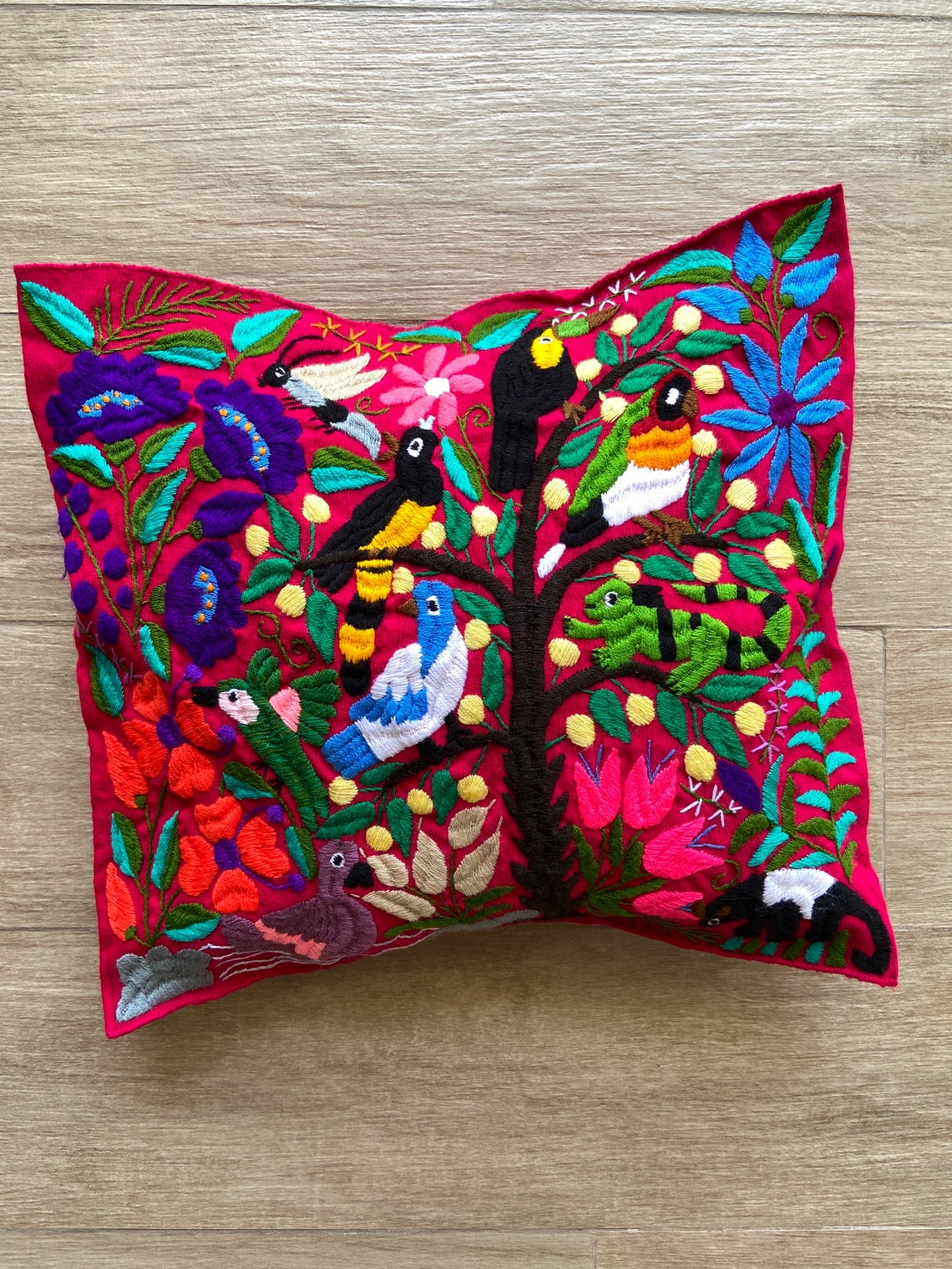 Mexican embroidered pillow Mexican pillow case Mexican Etsy