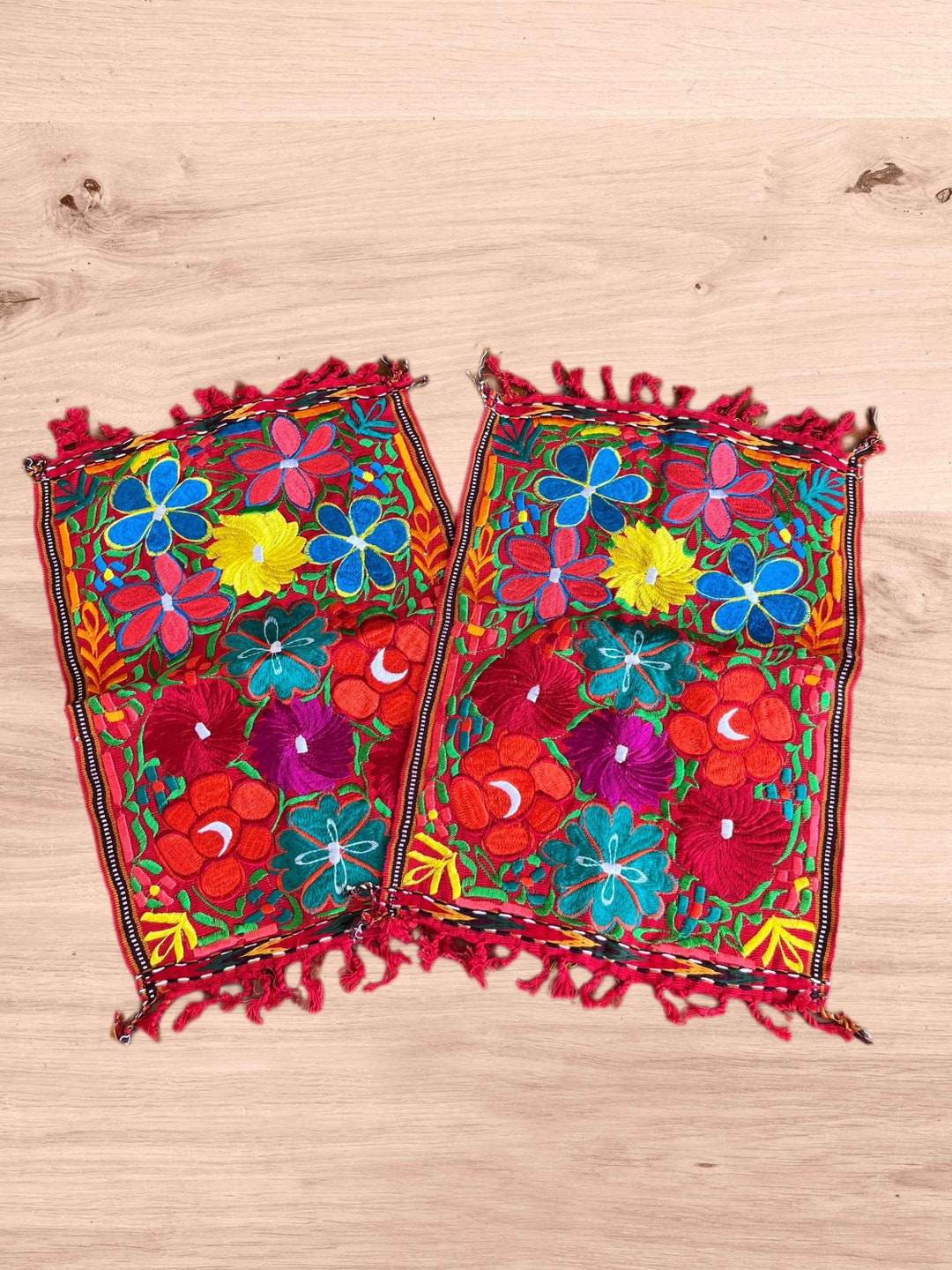 Mexican Embroidered Placemat, Mexican Woven Placemats, Mexican