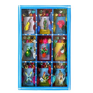 Loteria nicho, caja de sombras mexicana, arte de lotería, arte popular mexicano