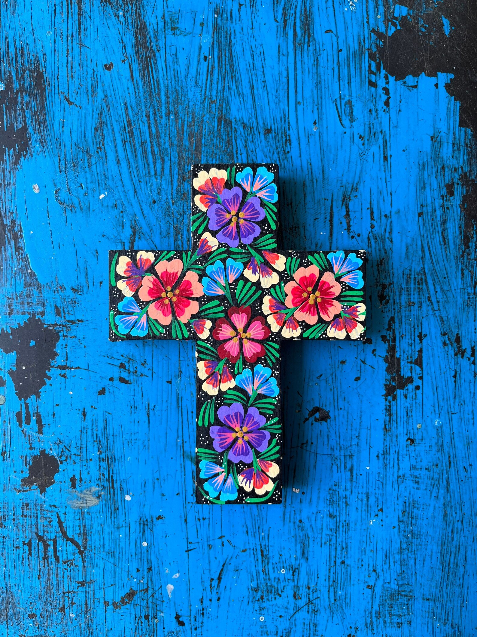 Mexican Cross Mexican Religious Art Mexican Wall Decor Etsy
