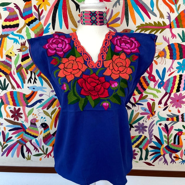 Mexican Embroidered Blouse - Etsy