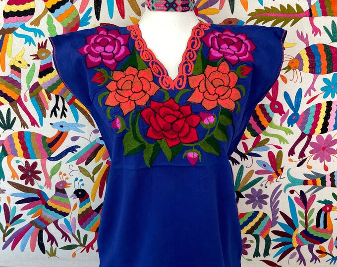Mexican Embroidered Blouse Floral Mexican Blouse - Etsy