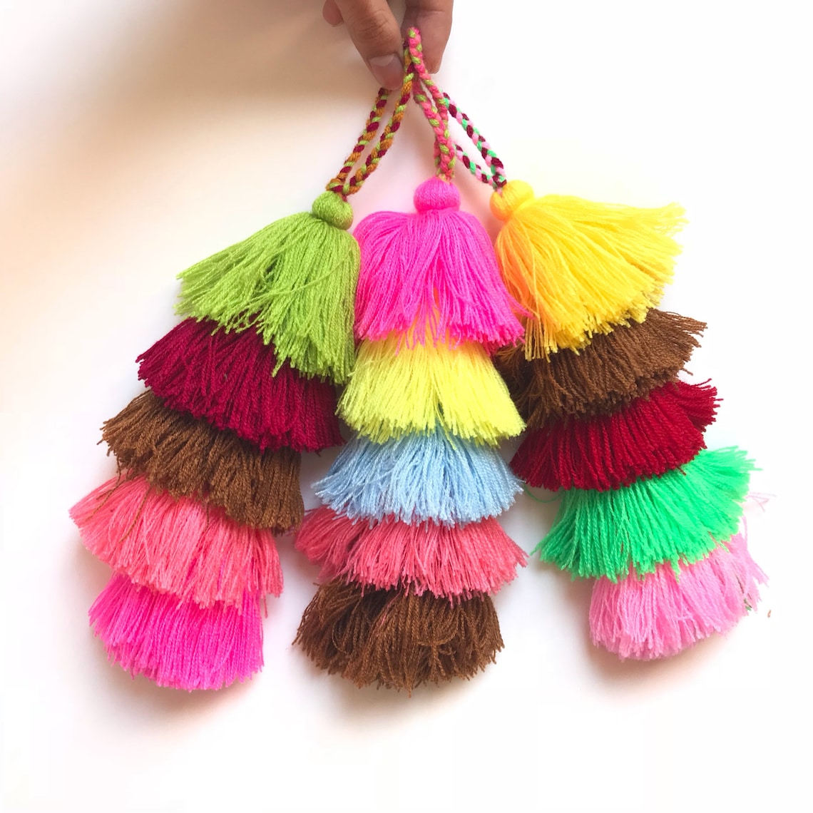 Pom Pom Tassel Pom Pom Keychain Pom Pom Garland Pom Pom Etsy