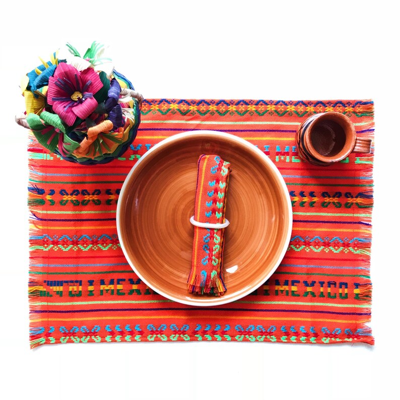 Mexican placemat woven napkins mexican napkins fiesta Etsy