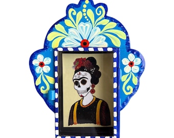 Mexican Tin Nicho, Day of the Dead Retablo Shadow Box, Folk Art