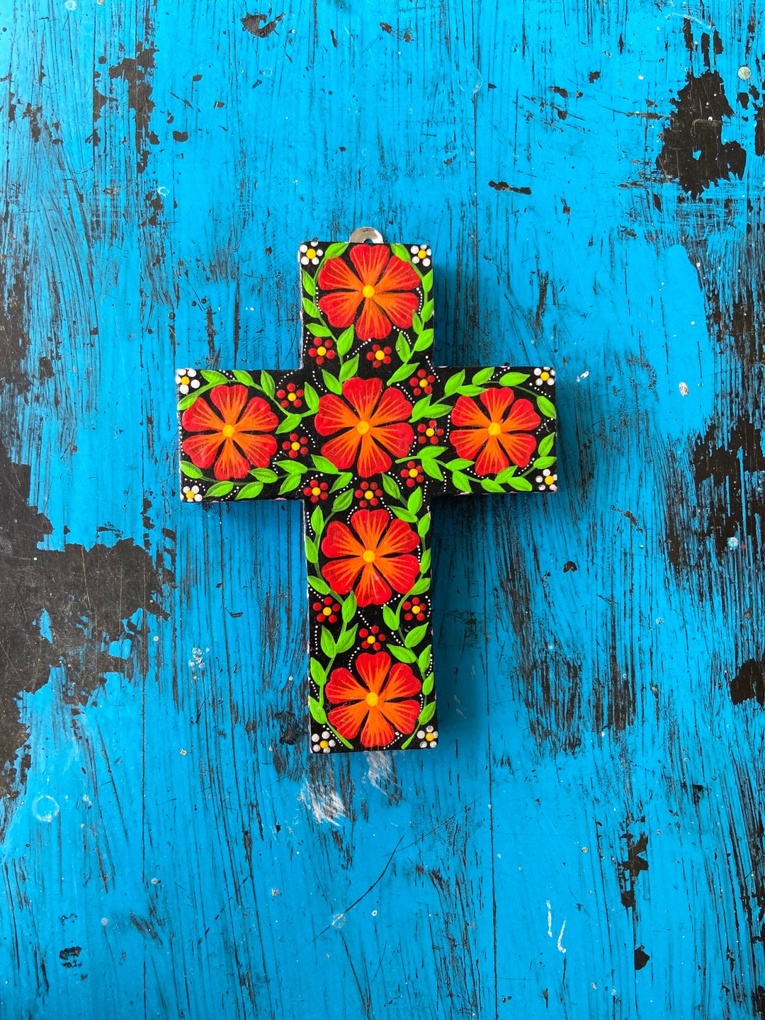 Mexican Wood Cross, Mexican Religious Art, Mexican Wall Decor Etsy
