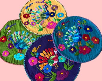 Handmade Tortillero Holder Embroidered Tortilla Warmer Bread Warmer Tortillero Mexicano Bordado