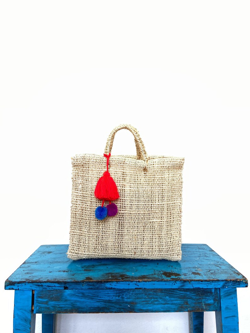 Mexican ixtle bag Mexican wicker bag Mexican market bag