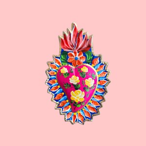 Milagro Heart, Mexican Tin Heart, Mexican Tin Art, Mexican Wall Decor