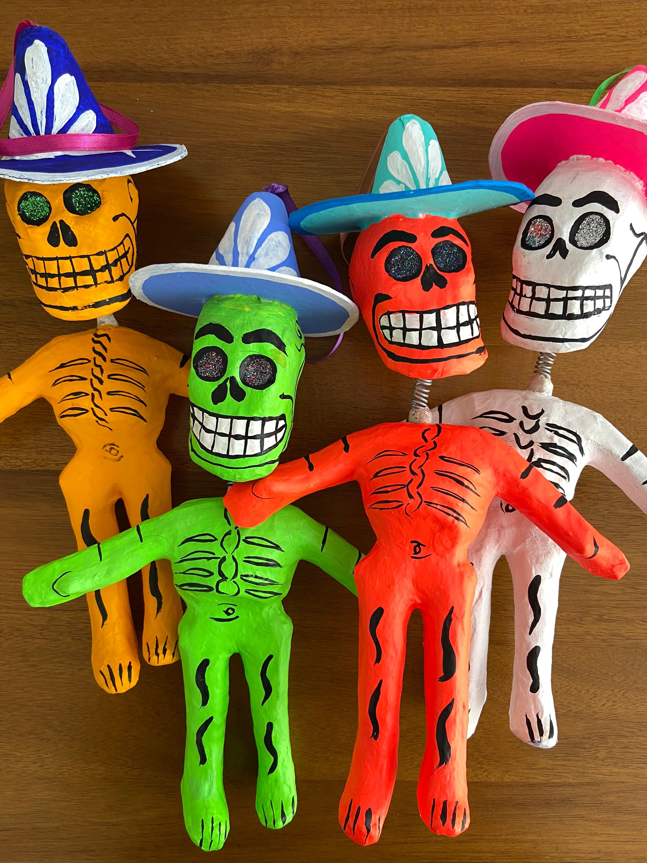 Mexican skeleton paper mache Mexican folk art day of the | Etsy