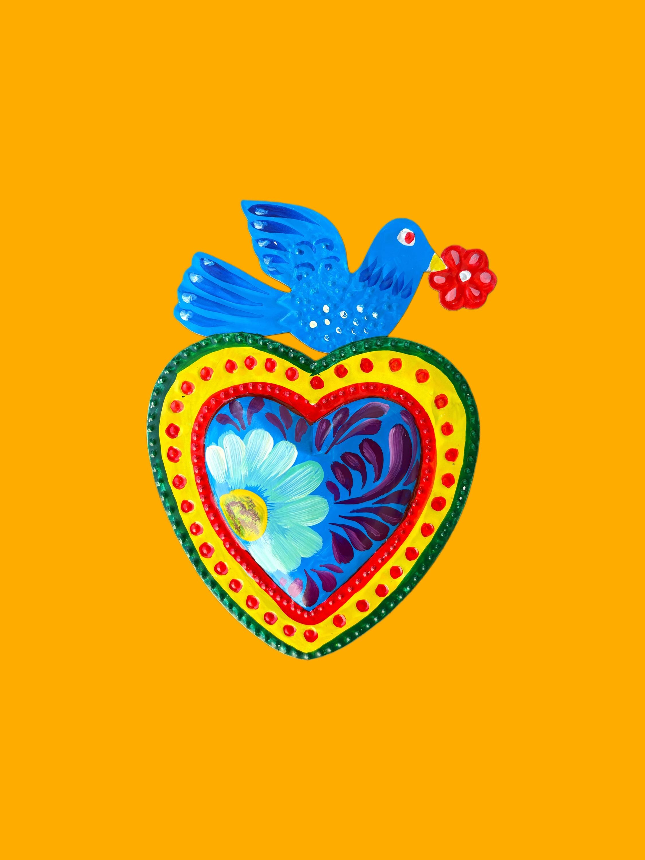 Mexican Tin Heart, Milagro Folk Art Wall Decor (10 Inch) - Etsy