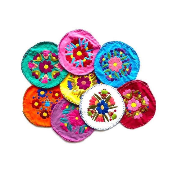 Embroidered Tortilla Warmer Holder Embroidered Tortilla Warmer, Stone Tortilla Warmer