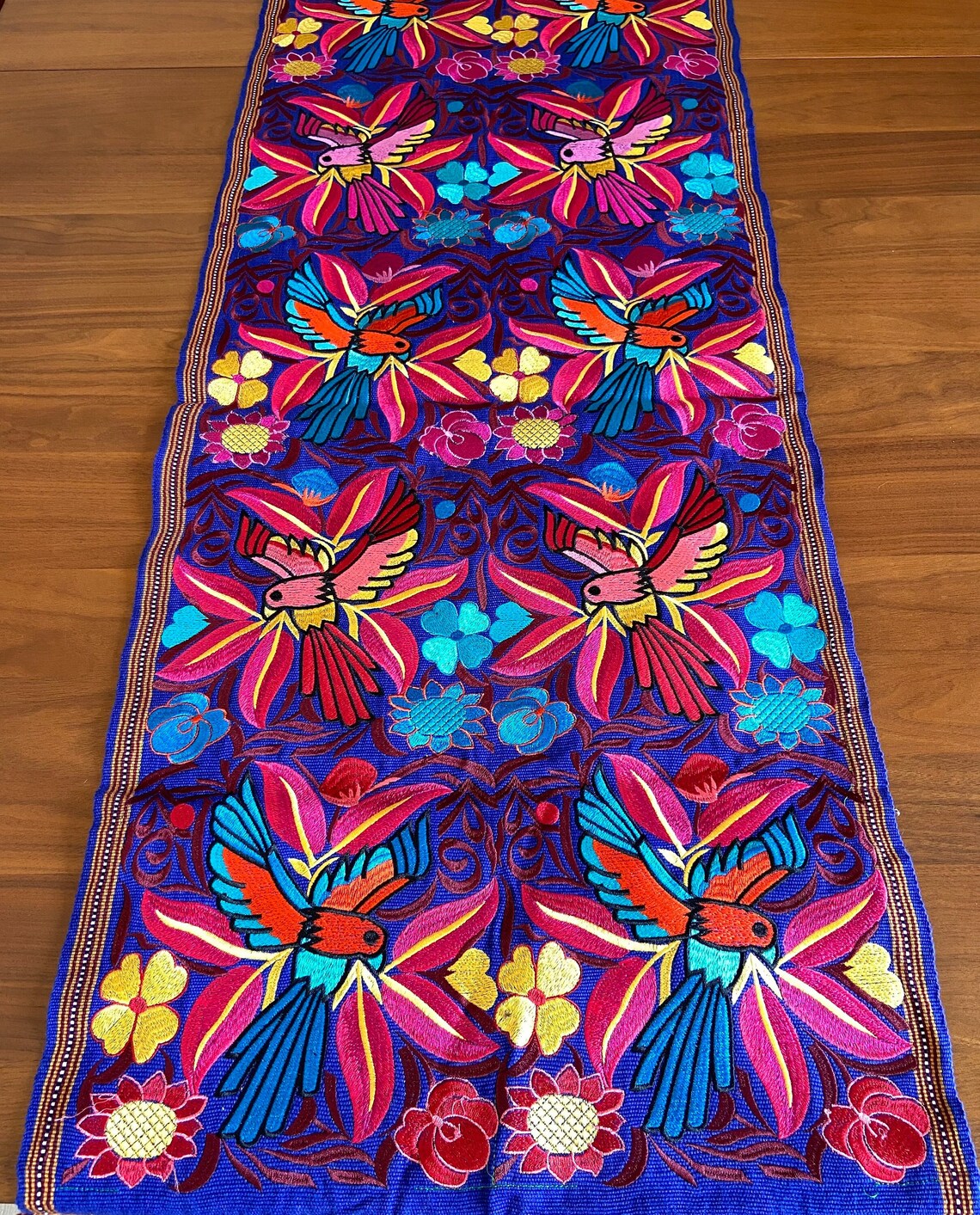 Mexican Embroidered Table Runner Mexican Table Runner Etsy