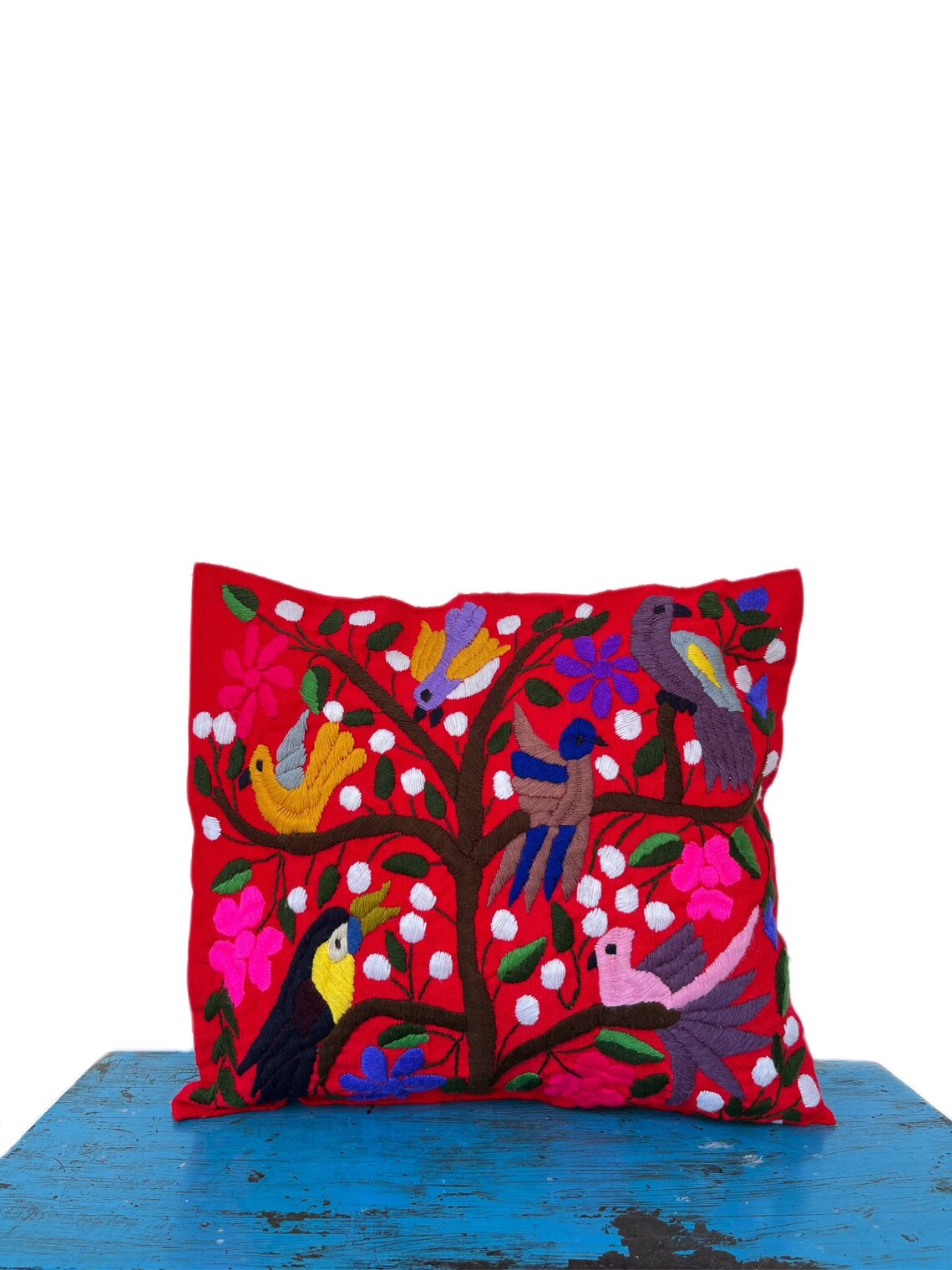 Mexican Pillow Mexican Embroidered Pillow Mexican Decor Etsy