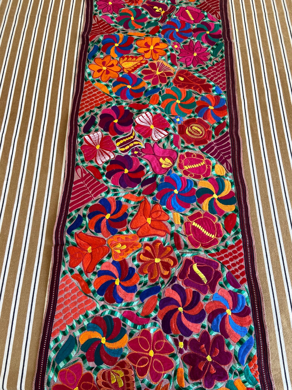 Mexican Embroidered Table Runner Mexican Table Runner Etsy UK