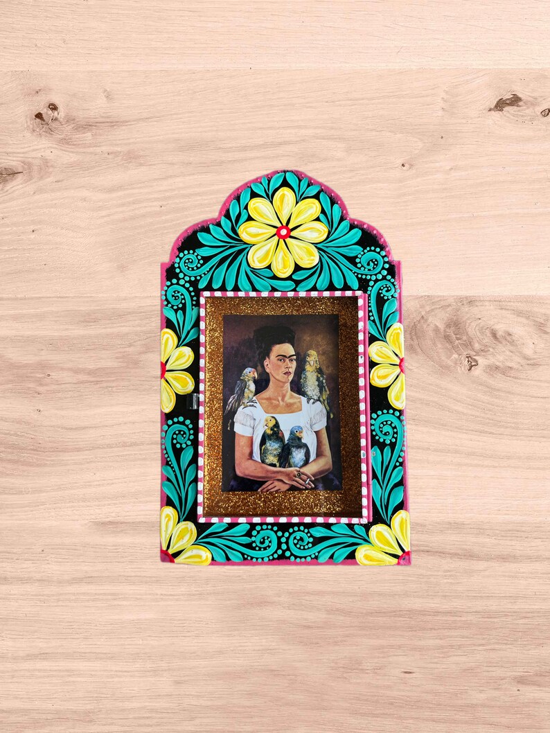 Mexican Tin Nicho Box Mexican Folk Art Frida Wall Decor Etsy