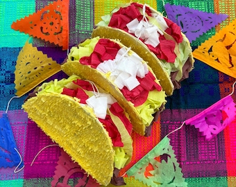Mini piñata taco, decorazione per feste messicane, festa Fiesta, set da 3