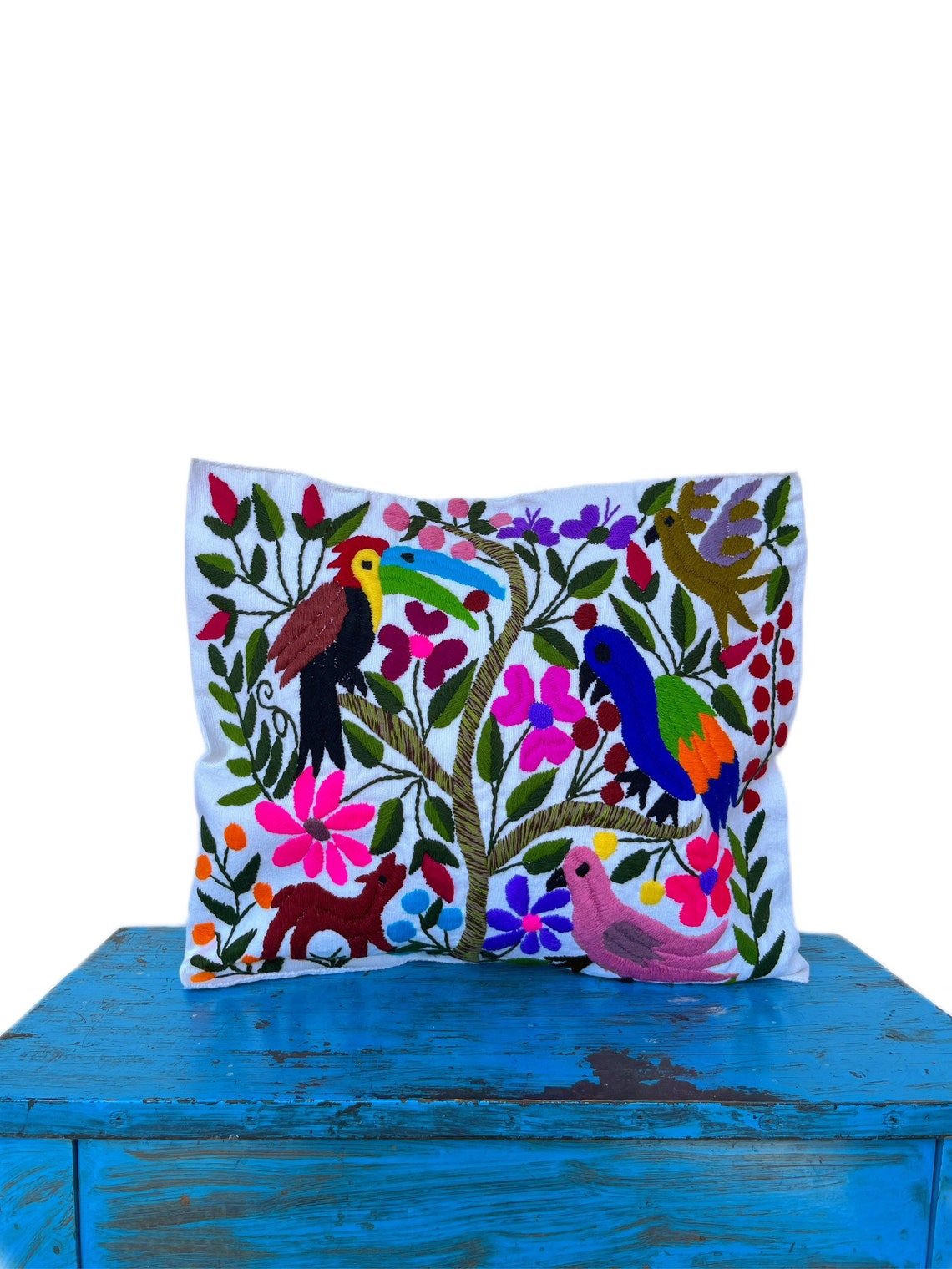 Mexican Pillow Mexican Embroidered Pillow Mexican Woven Etsy