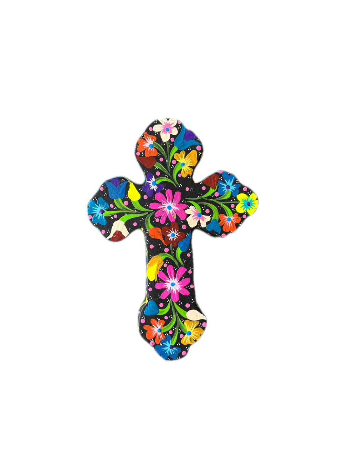 Mexican Cross, Mexican Religious Art, Mexican Hand Painted Cross Etsy