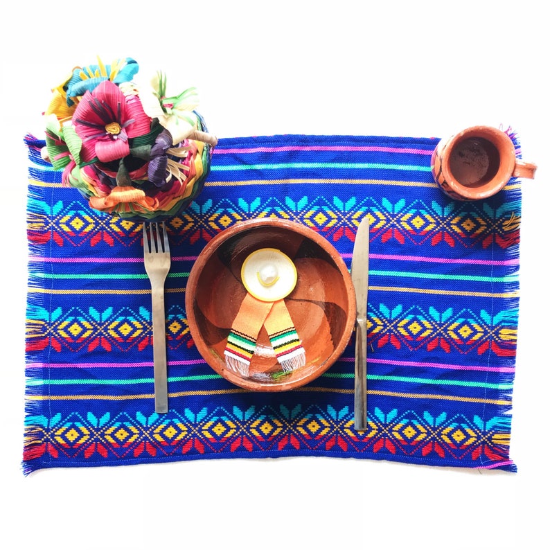 Mexican placemat woven napkins mexican napkins fiesta Etsy