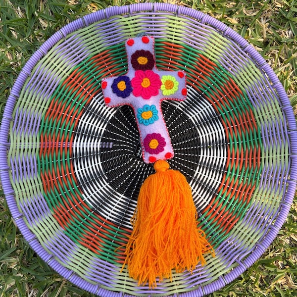 mexikanische Wolle Kreuz Pom Pom Quaste, Taschenanhänger