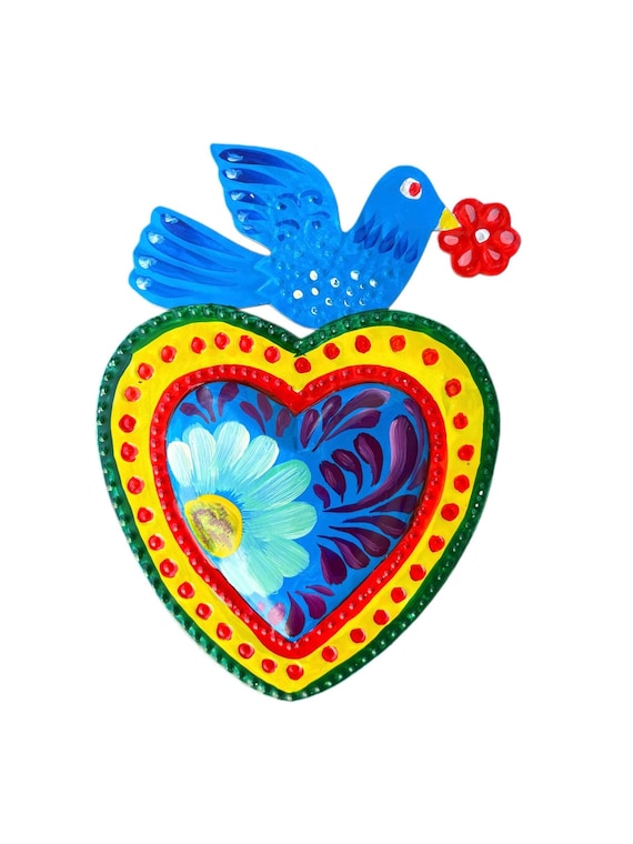 Mexican Tin Heart, Milagro Folk Art Wall Decor (10 Inch) - Etsy