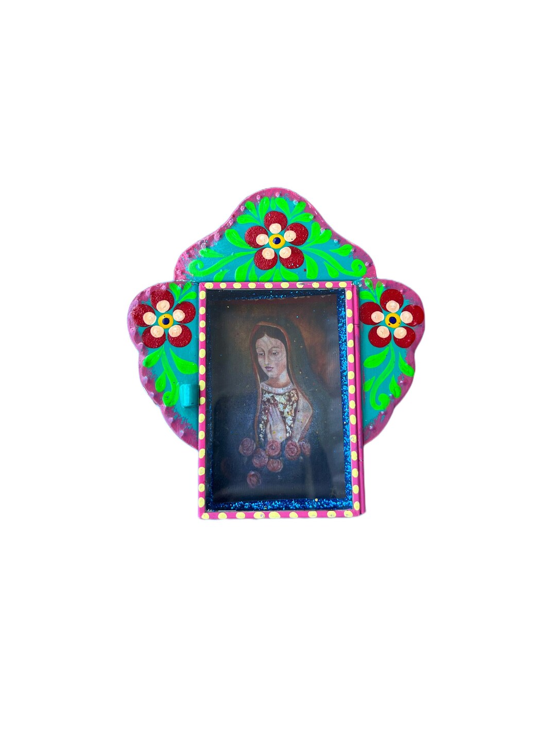 Virgen de Guadalupe nicho, mexican tin art, Mexican retablo - Etsy 日本