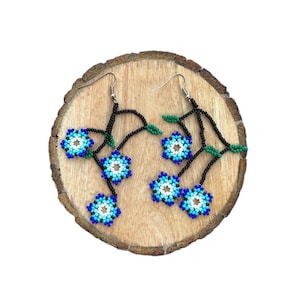 Huichol earrings, Mexican earrings, huichol jewelry, mexican jewelry