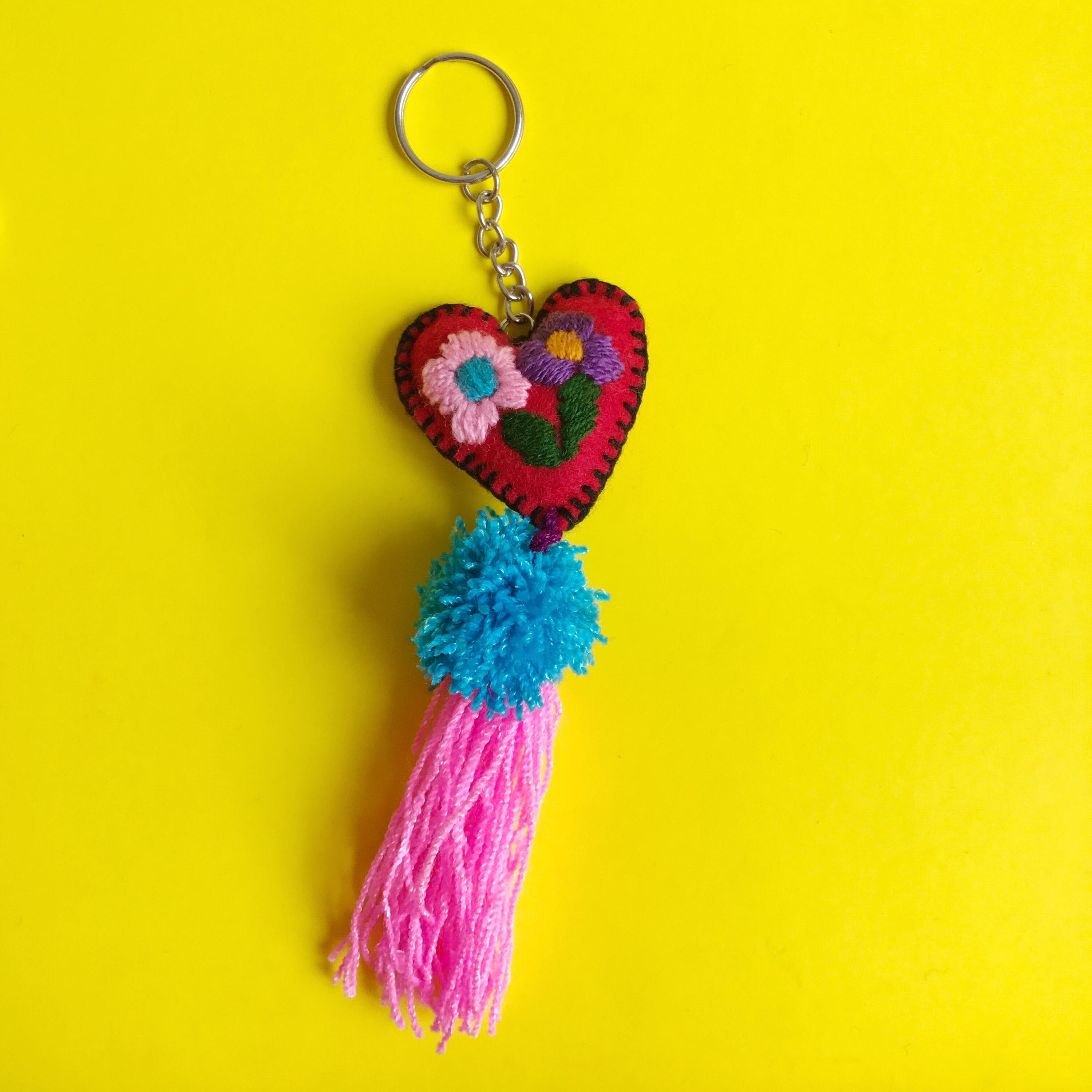 Mexican pom pom best sale keychain